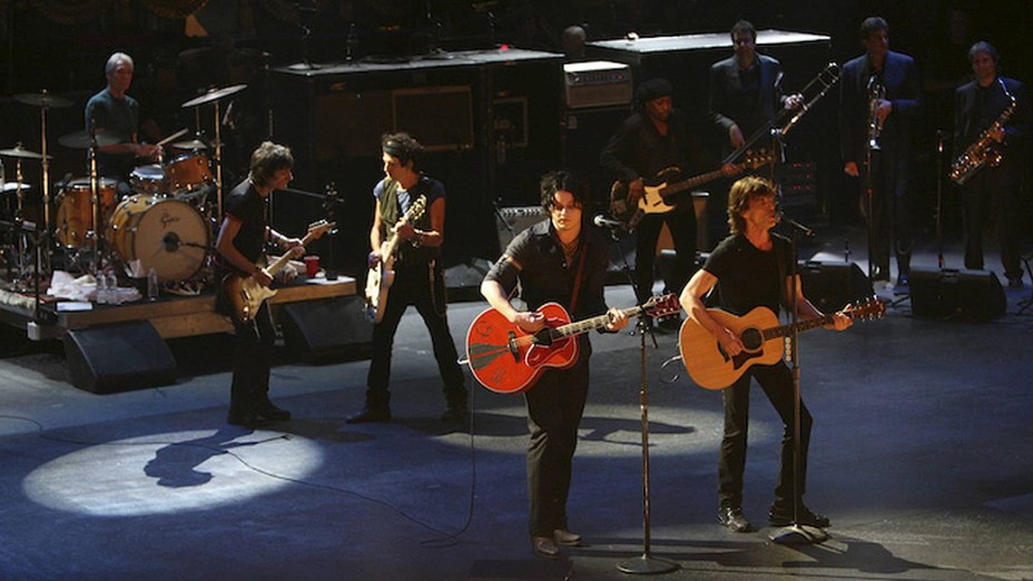 Keith Richards e Mick Jagger no documentário "The Rolling Stones - Shine a Light", de Martin Scorsese em 2008