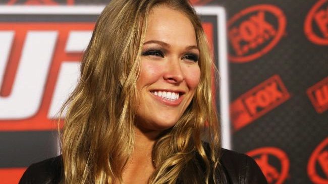 A lutadora Ronda Rousey em entrevista coletiva