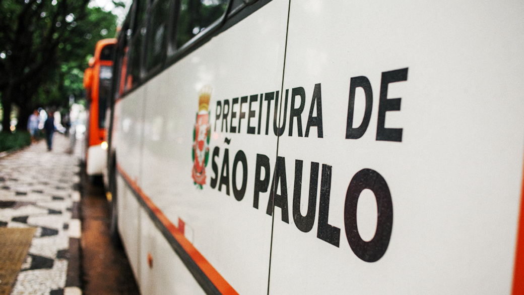 Ônibus de transporte público na cidade de São Paulo