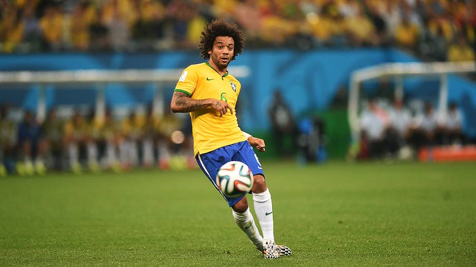 Marcelo durante o jogo contra a Croácia no Itaquerão, em São Paulo