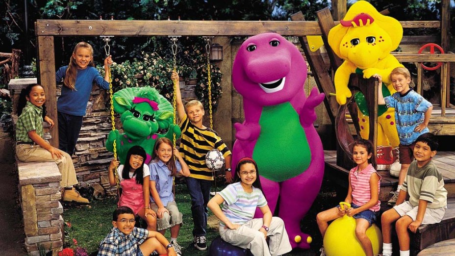 Selena Gomez no programa "Barney e amigos" aos 7 anos