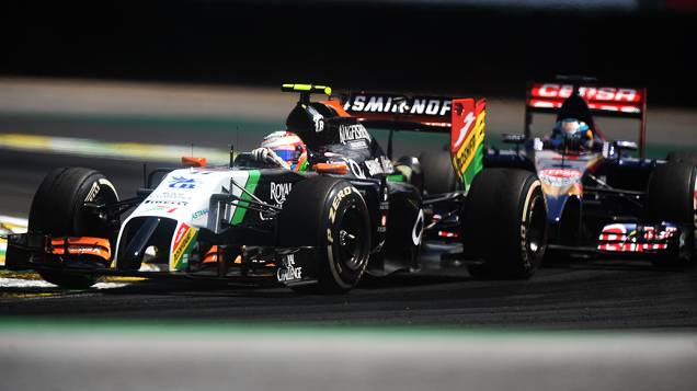 Sergio Perez da Force India no GP Brasil de Fórmula 1