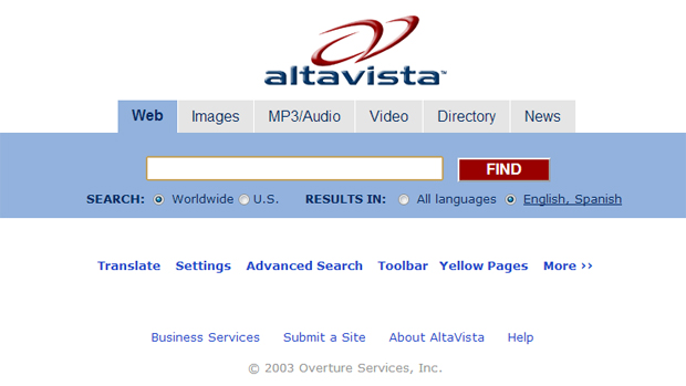 Serviço de buscas Altavista