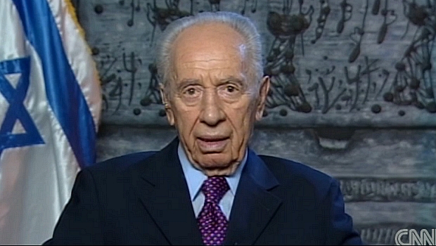 O presidente israelense, Shimon Peres, em entrevista à CNN