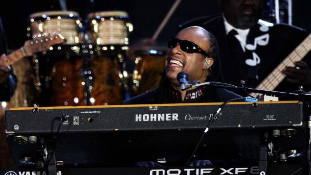 Stevie Wonder durante show no Palácio de Buckingham