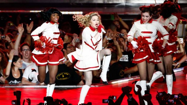 Apresentação da cantora Madonna durante a MDNA world tour, em Tel Aviv, em Israel