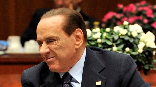 O primeiro-ministro italiano Silvio Berlusconi durante reunião do conselho Europeu em Bruxelas, na Bélgica