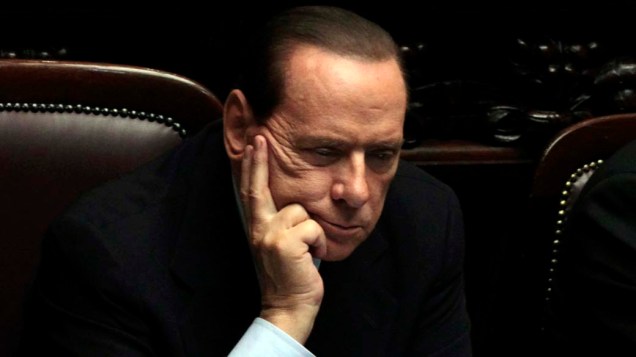 Silvio Berlusconi no parlamento italiano em Roma