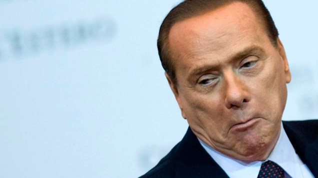 O primeiro-ministro italiano Silvio Berlusconi durante reunião em Roma, Itália