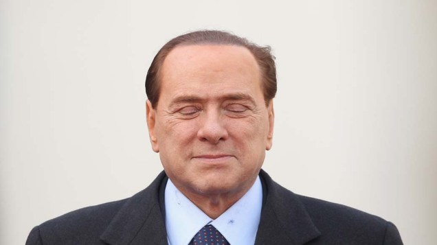 O primeiro-ministro italiano Silvio Berlusconi durante visita à Alemanha