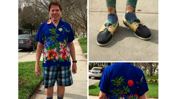 Silvio Santos e seu look de férias