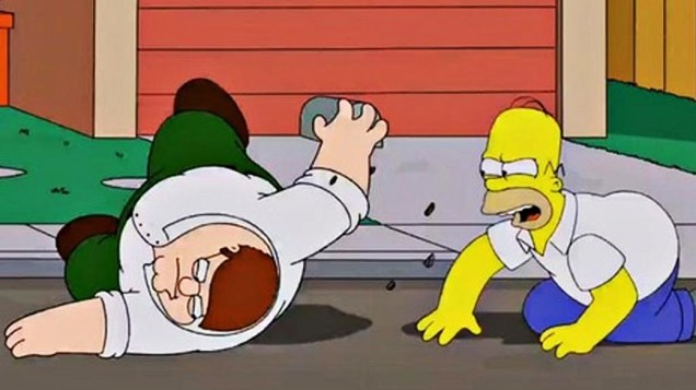 Imagens do encontro entre os personagens de Os Simpsons e Family Guy foram divulgadas em maio pela Fox