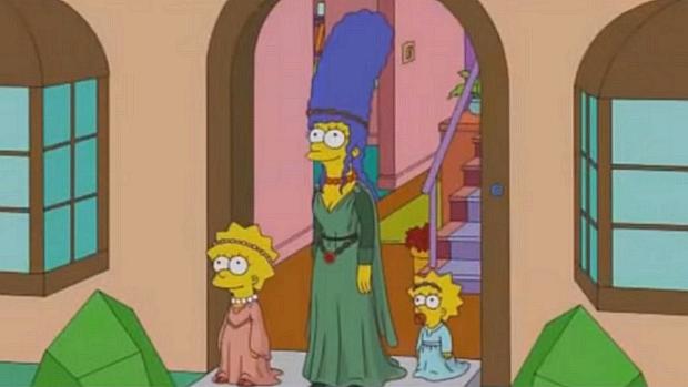 Trecho de abertura de Os Simpsons do ano passado, que parodiava Game of Thrones