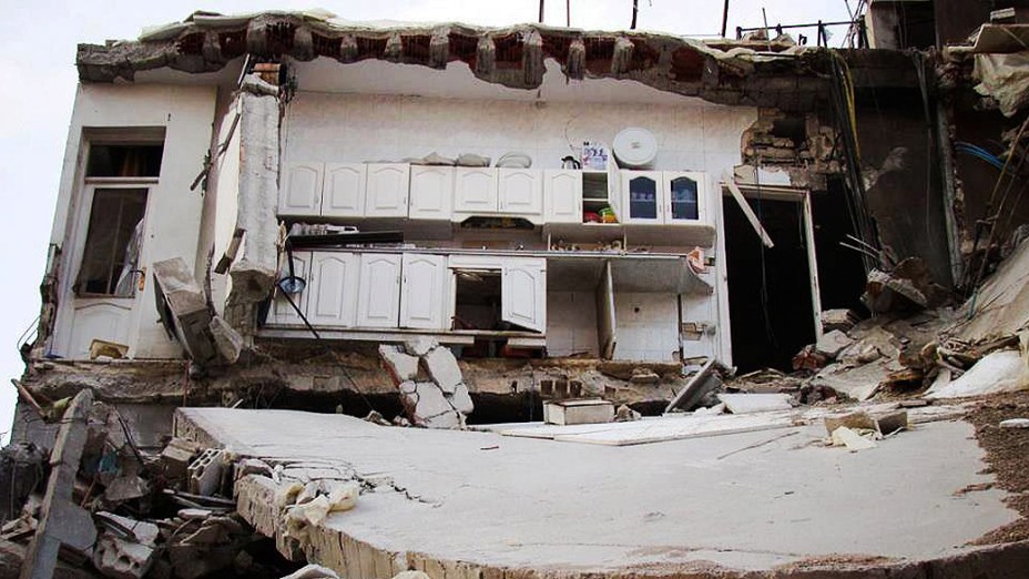 Bairro de Homs de Jourat Al Shayah, casas destruídas