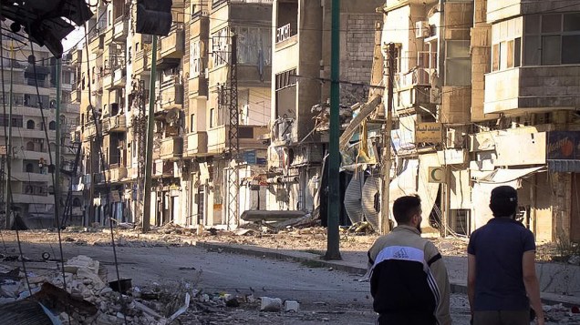 Bairro de Al Khaledyia em Homs, destruição de áreas da cidade é atribuída a bombardeios das tropas do governo de Bashar al-Assad