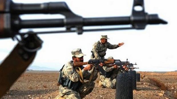 Soldados afegãos durante missão de treinamento em Herat