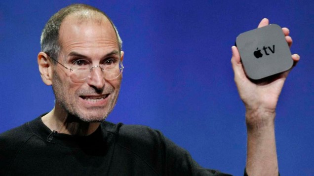 Steve Jobs lança a nova Apple TV durante conferência em São Francisco, 2010