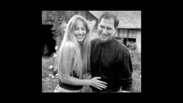 Steve Jobs com sua esposa Laurene na Macworld em Boston, 1997