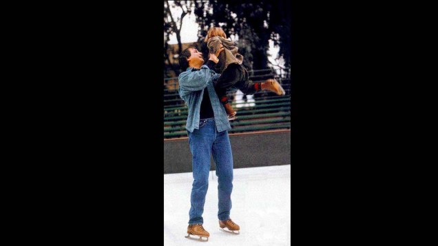 Steve Jobs com seu filho Reed em 1995