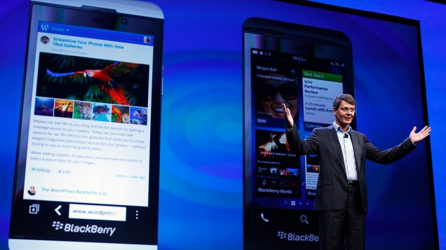 Presidente Thorsten Heins apresenta novo Blackberry RIM 10, em Nova York