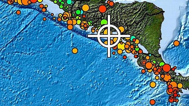 Ilustração do Centro de Avisos de Tsunamis no Pacífico mostra local do abalo sísmico e regiões possivelmente afetadas