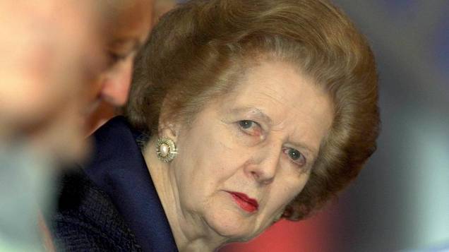 Margaret Thatcher durante um evento do Partido Conservador, em 2000
