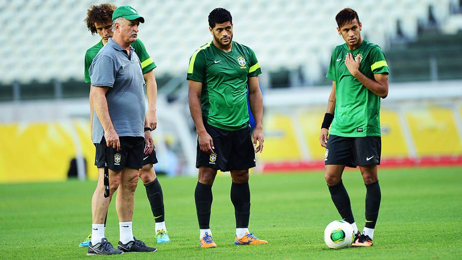 Treino da Seleção Brasileira em Fortaleza antes do jogo contra o México, em 18/06/2013