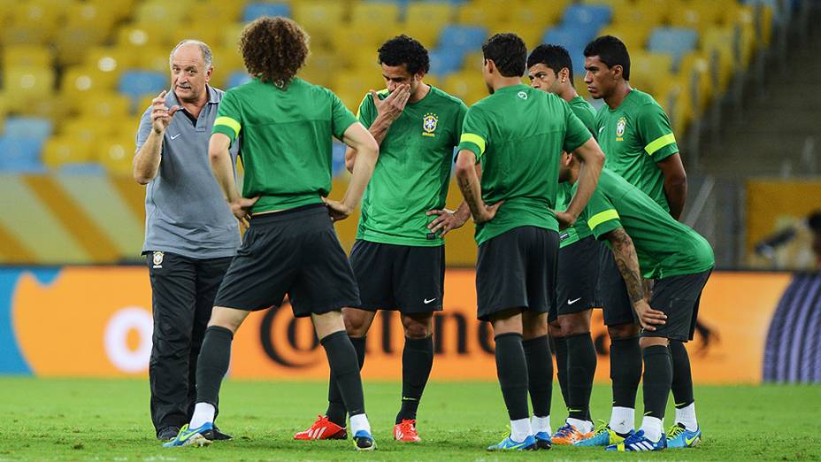 Treino da seleção brasileira no Rio de Janeiro, antes da final contra a Espanha, pela Copa das Confederações