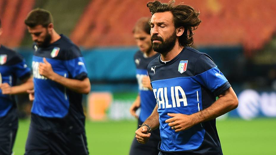 Andrea Pirlo durante treino da seleção italiana na Arena Amazônia, em Manaus