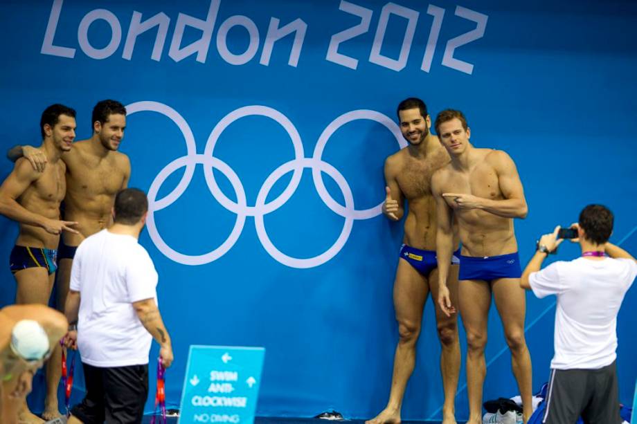 César Cielo no Centro Aquático do Parque Olímpico de Londres 2012