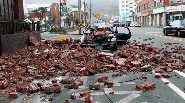 Destruição na Coreia do Sul após tufão Bolaven atingir o país