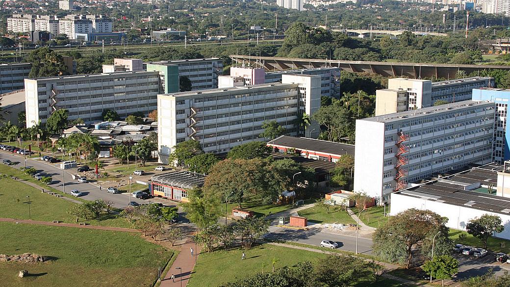 Foto aérea do campus da USP na capital paulista