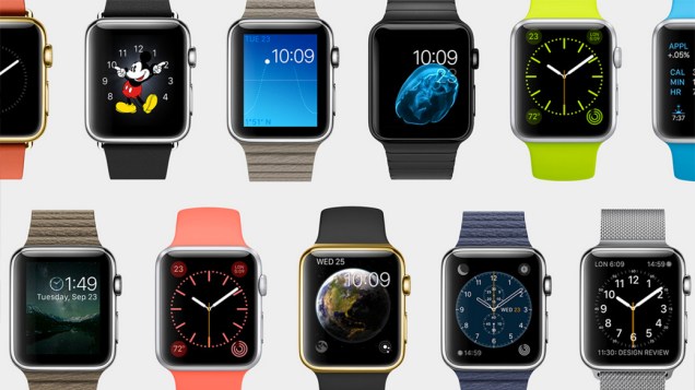 Os relógios da Apple Watch têm modelos e personalizações variadas