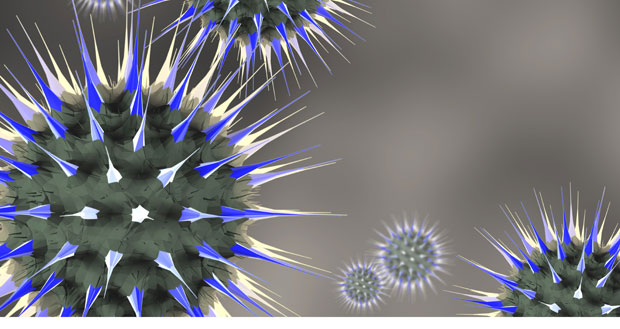 Imagem mostra representação de um vírus da gripe: vacina universal está próxima