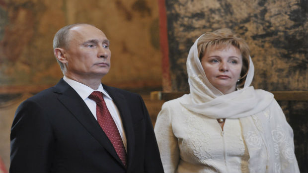 O presidente russo Vladimir Putin e a mulher Lyudmila