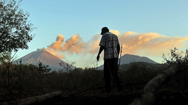 <p>Vista do vulcão San Cristobal em Chinandega, a 150 km de Manágua, na Nicarágua</p>
