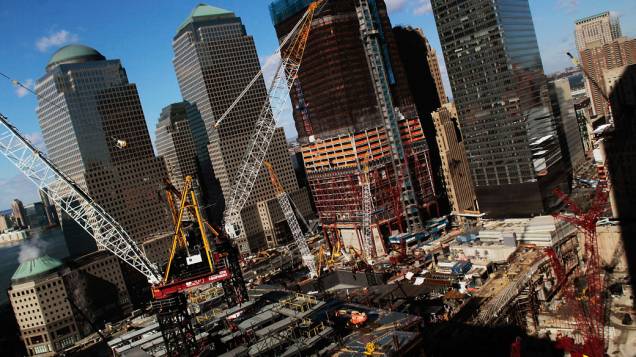 Construção do One World Trade Center em Nova York
