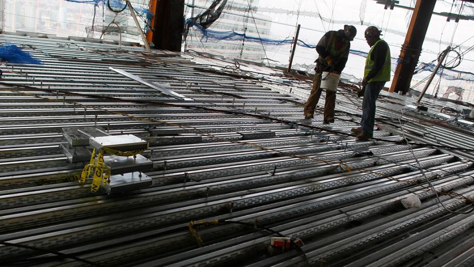 Construção do One World Trade Center em Nova York