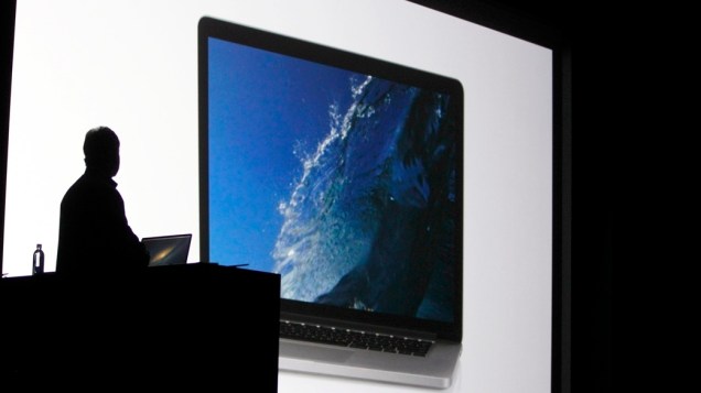 Apresentação do novo MacBook Pro durante a WWDC, em São Francisco
