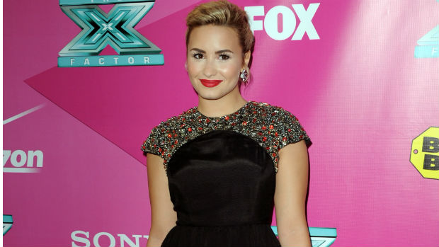 Demi Lovato na estreia do reality show <em>The X Factor</em>, do qual ela foi jurada, em 2012
