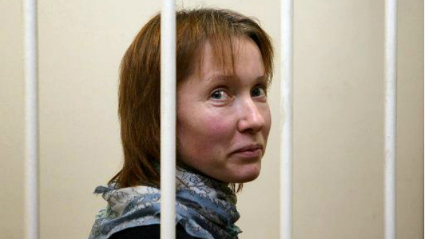 Ekaterina Zaspa, na cela de um tribunal da cidade russa de São Petersburgo