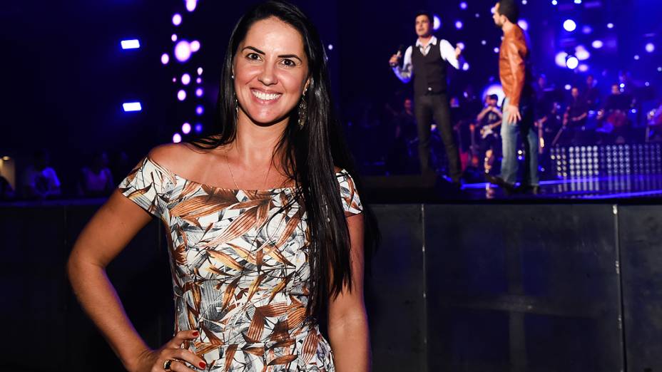 Graciele Lacerda durante lancamento de cd de Zezé Di Camargo e Luciano no Citibank Hall, em São Paulo