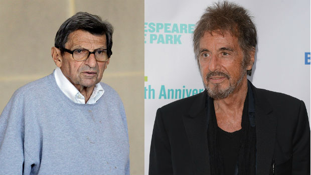 Al Pacino (à dir.) deve viver técnico Joe Paterno (à esq.) em novo filme