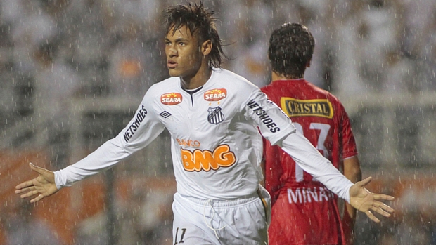 Neymar, do Santos, no jogo contra o Juan Aurich, pela Libertadores 2012
