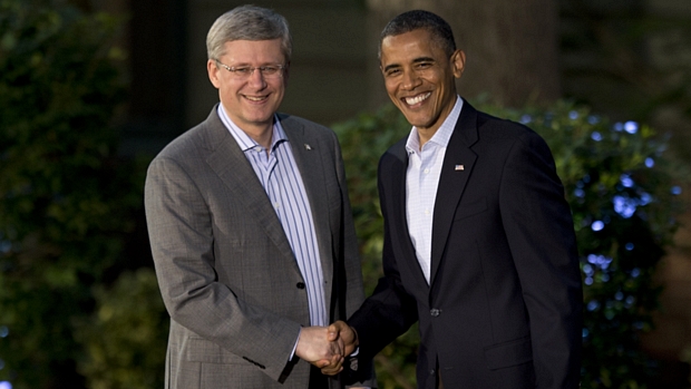 Barack Obama recebe o premiê canadense, Stephen Harper, em Camp David