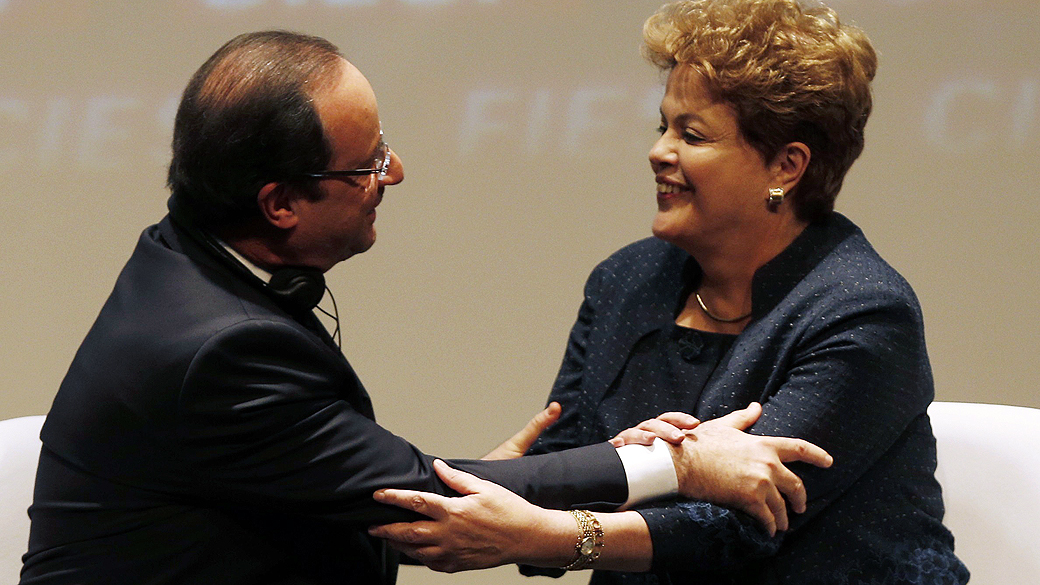 Dilma encontou novamente o presidente francês, François Hollande, em São Paulo