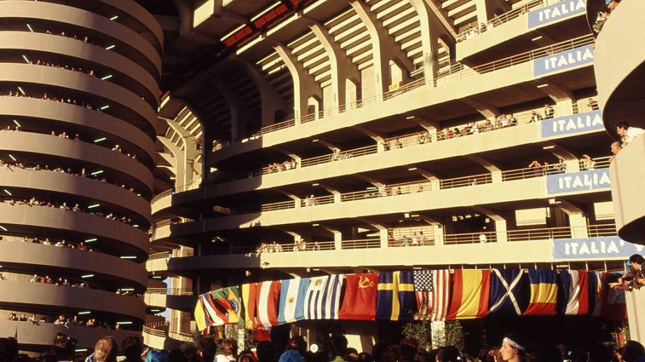 O Estádio San Siro, em Milão, palco da abertura da Copa do Mundo de 1990
