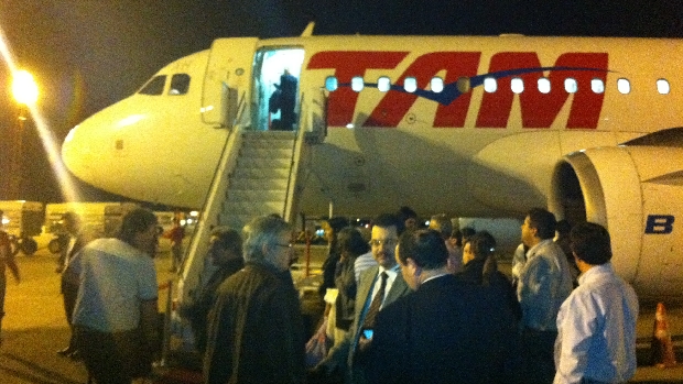 Avião da TAM após o pouso em Brasília: susto na chegada à capital federal