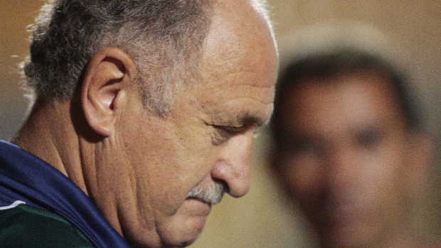 O técnico Luiz Felipe Scolari logo após derrota  do Palmeiras para o Atlético-GO, no Brasileirão 2012