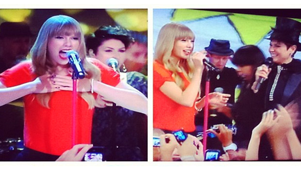 A cantora country americana Taylor Swift, no TV Xuxa